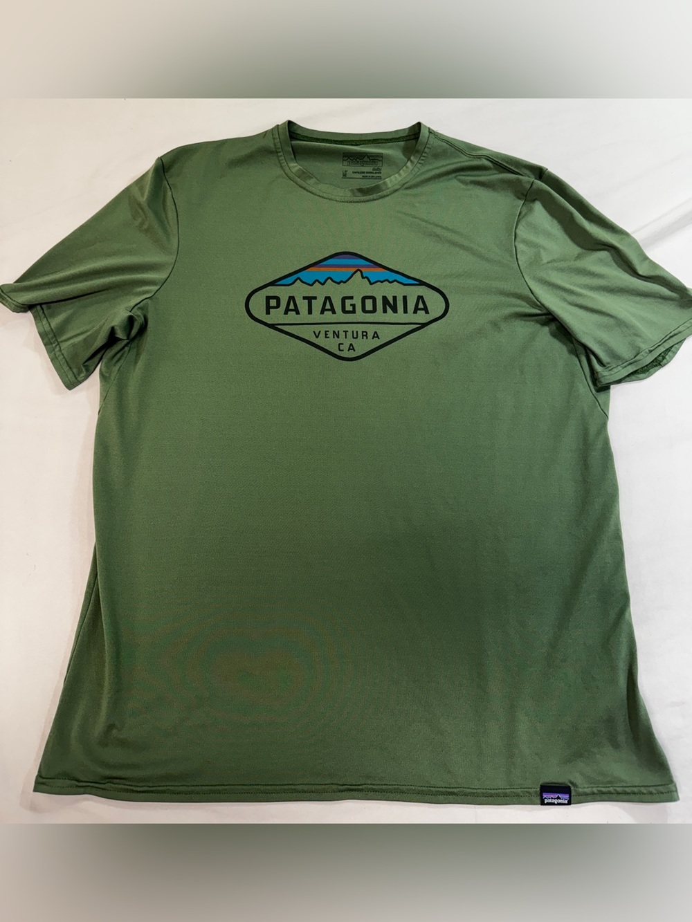 Patagonia Shirt Mens Medium Green Capilene Baselayer Graphic Tee Ventura Top